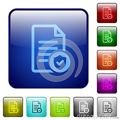 Document protected color square buttons Stock Photo