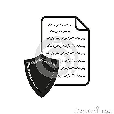 Document protection icon. Vector illustration. EPS 10. Vector Illustration