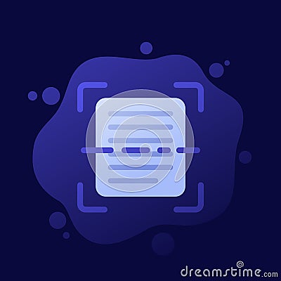document scan icon, dark vector design Vector Illustration