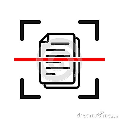 Document scan icon. Electronic document scanning concept. Vector illustration Vector Illustration