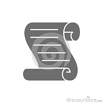 Document scroll greyicon. Isolated on white background Vector Illustration