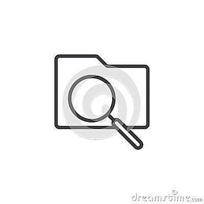 Document search outline icon Vector Illustration