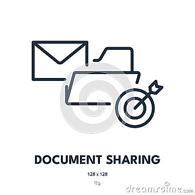 Document Sharing Icon. File, Database, Folder. Editable Stroke. Vector Icon Vector Illustration