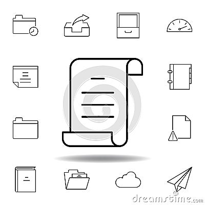 document sheet page outline icon. Detailed set of unigrid multimedia illustrations icons. Can be used for web, logo, mobile app, Cartoon Illustration