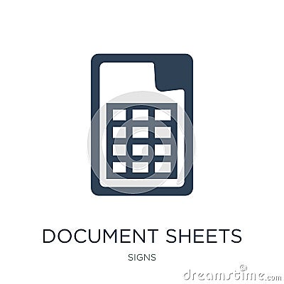 document sheets icon in trendy design style. document sheets icon isolated on white background. document sheets vector icon simple Vector Illustration