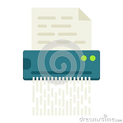 Document shredder flat icon, destroy file Vector Illustration