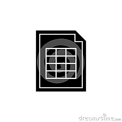 Document, spreadsheet table icon. Signs and symbols can be used for web, logo, mobile app, UI, UX Vector Illustration