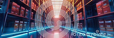 document storage, including easy access and secure backup options. Stock Photo