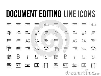 Document text editing vector line icon for app, mobile website r Vector Illustration