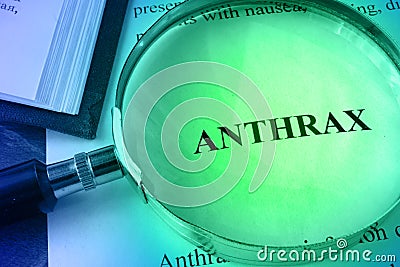 Document with word Anthrax. Stock Photo