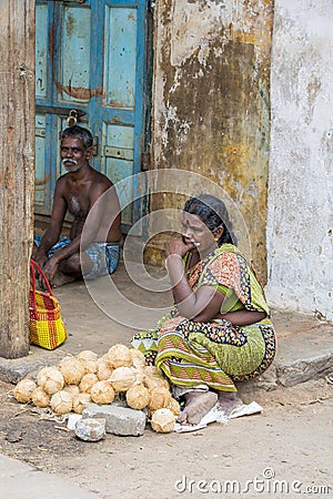 Documentary editorial image,Poverty in the street India Editorial Stock Photo