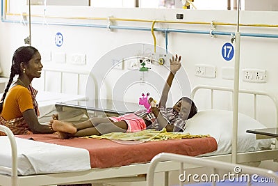 Documentary Editorial. Pondicherry Jipmer hospital, India - June 1 2014. Full documentary about patient and their family. Editorial Stock Photo