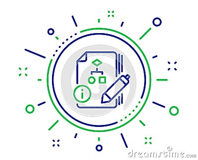 Documentation with algorithm line icon. Technical instruction sign. Vector Vector Illustration