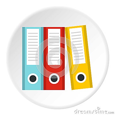 Documentation in folders icon circle Vector Illustration