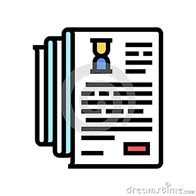 Documentation lists heap color icon vector illustration Vector Illustration