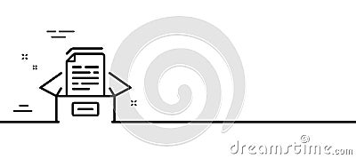 Documents box line icon. Doc files page sign. Minimal line pattern banner. Vector Vector Illustration