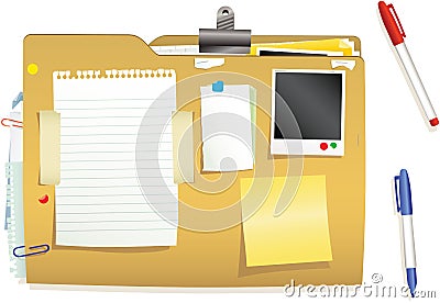 Documents and closed file Vector Illustration