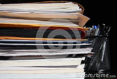 Documents on the desk Stock Photo