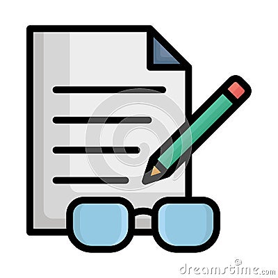 Documents, filen Vector Icon which can easily modify or edit Vector Illustration
