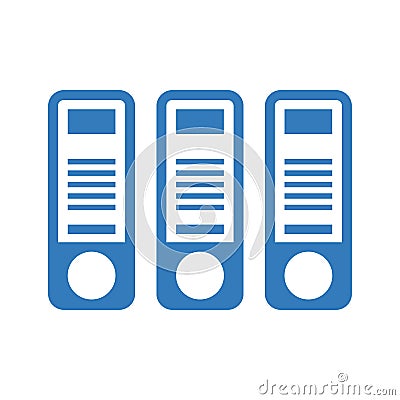 Documents, files archive icon / blue color Vector Illustration