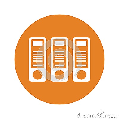 Documents, files archive icon / orange color Vector Illustration