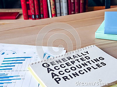 Documents about Generally Accepted Accounting Principles GAAP on the desk. Stock Photo