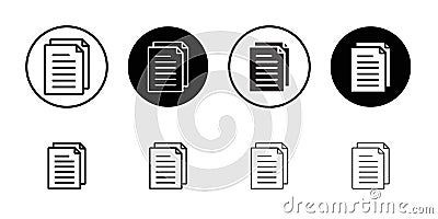 documents icon Outline vector for web ui Vector Illustration