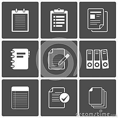 Documents Icons Notepad paper Vector Illustration