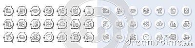 Documents, Presentation and Deflation line icons. For web app, printing. Line icons. Vector Vector Illustration