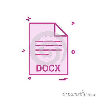 Docx file file extension file format icon vector design Vector Illustration