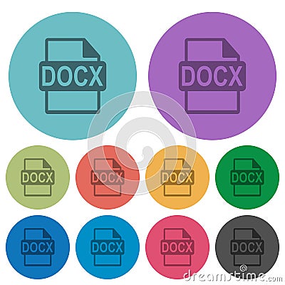 DOCX file format color darker flat icons Stock Photo