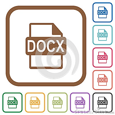 DOCX file format simple icons Stock Photo