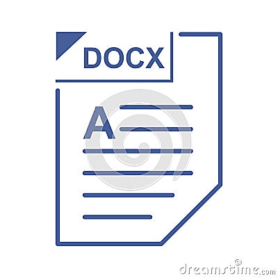 DOCX file icon, cartoon style Vector Illustration