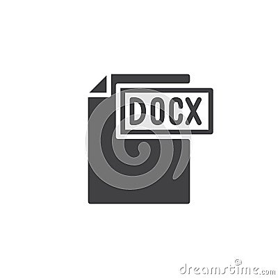 Docx format document icon vector Vector Illustration
