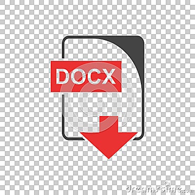 DOCX Icon vector flat Vector Illustration