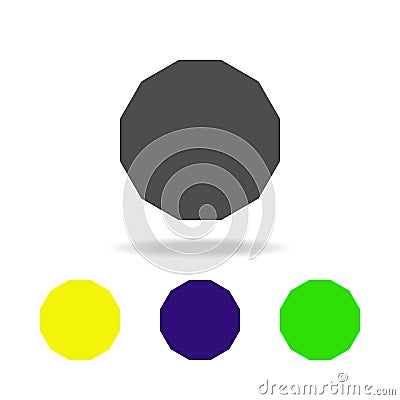 dodecagon colored icons. Elements of Geometric figure colored icons. Can be used for web, logo, mobile app, UI, UX Stock Photo