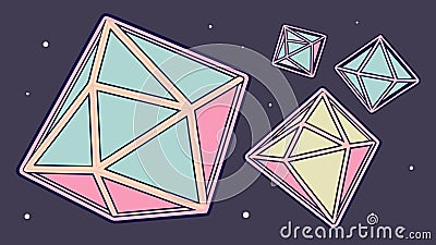 Dodecahedron geometric shape, 3D form, mathematical solid illustration vector design Generative AI Vector Illustration