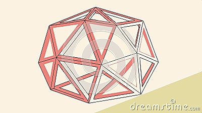 Dodecahedron geometric shape, math design vector design Generative AI Vector Illustration