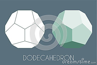 Dodecahedron Platonic solid. Sacred geometry vector illustration Vector Illustration