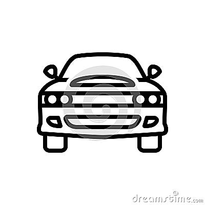 Black line icon for Dodge, gag and car Vector Illustration