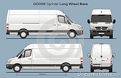 Dodge Sprinter LWB Delivery Van Blueprint Editorial Stock Photo