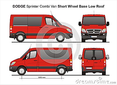 Dodge Sprinter SWB Low Roof Combi Van 2010 Editorial Stock Photo