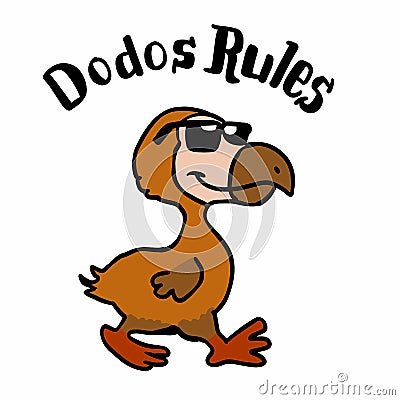 Dodo rules - crazy bird cartoon Vector Illustration