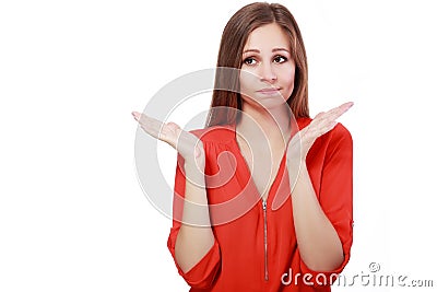She does not know Stock Photo