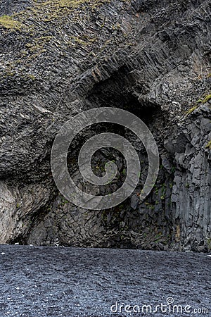Vik basalt cave entrance Stock Photo