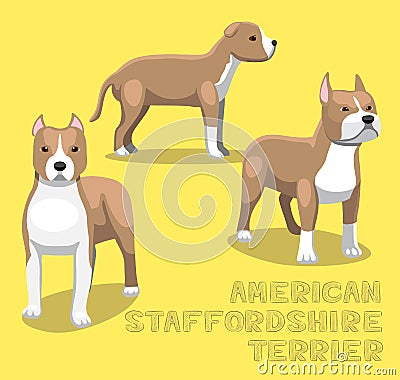 Dog American Staffordshire Terrier Cartoon Vector Illustration Vector Illustration