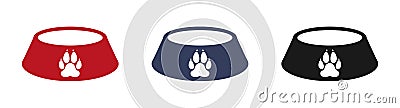 Dog, animal or pet, food bowls, vector illustration. Set of icons. Web design Cartoon Illustration