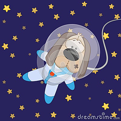 Dog astronaut Vector Illustration