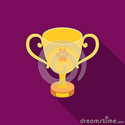 Dog award vector icon in flat style for web Vector Illustration