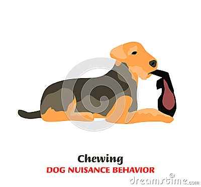 Dog behavior problem icon Cartoon Illustration